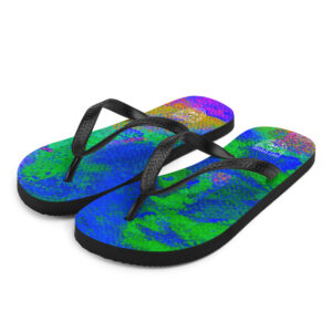 Blue Watercolor Flip-Flops