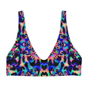 Night Leopard padded bikini top