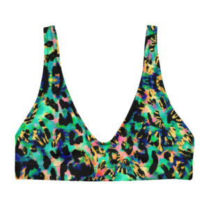 Leopard Confetti padded bikini top