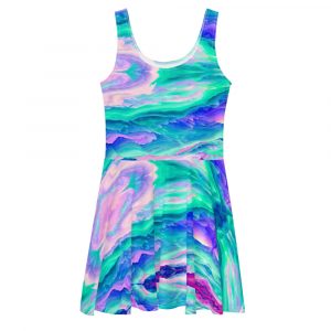 Marbled Pastel Skater Dress