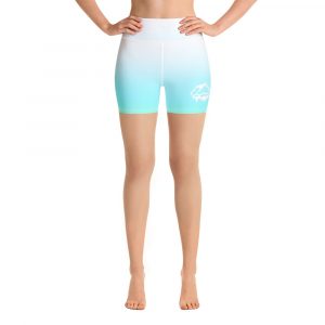 Ice Blue Ombre Yoga Shorts