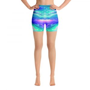 Marbled Pastel Yoga Shorts